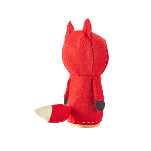Abe the fox shows of his tail in the image showing the back of his wool outfit.